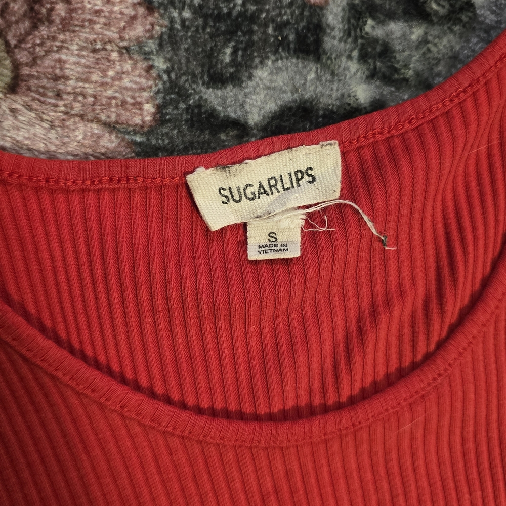 Sugarlips Red Ribbed Dress - Picture 6 of 6